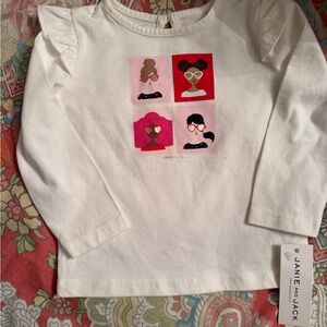 Janie & Jack Long Sleeve Shirt with Pink & Red Graphic Valentines? 12-18mo